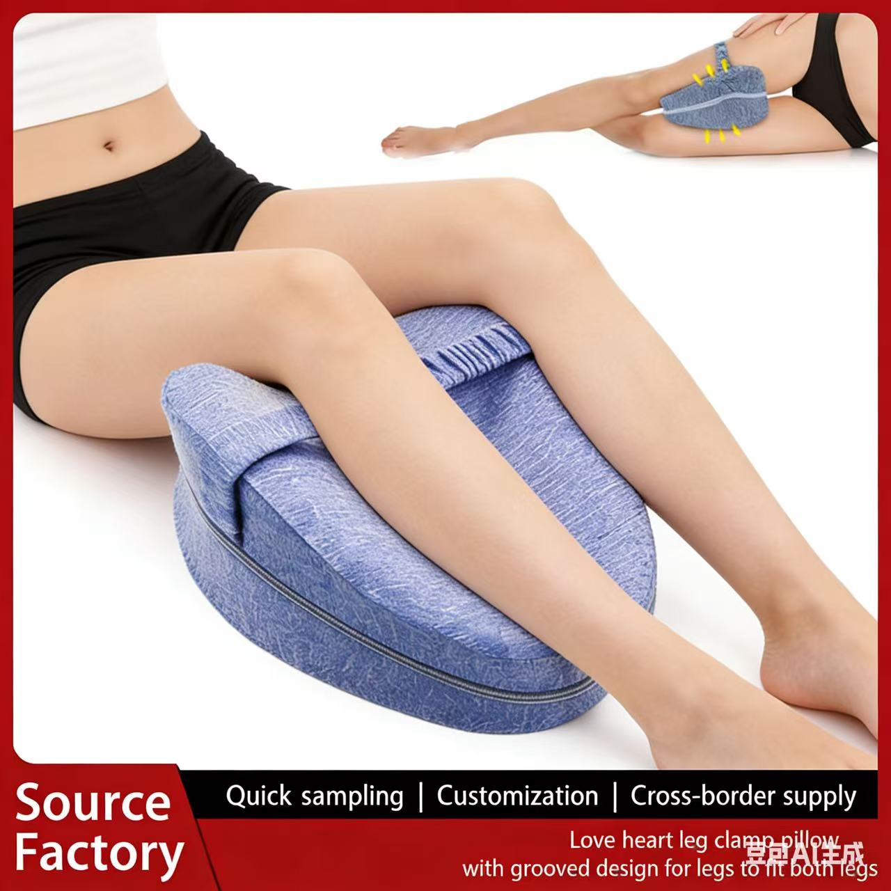 Heart Shaped Memory Foam Knee Pillow for Side Sleepers